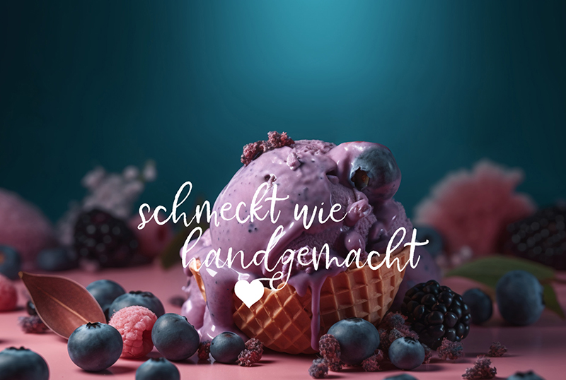 leckeres hangemachtes Eis dem Slogan vom Cafe Eisbär Marienberg