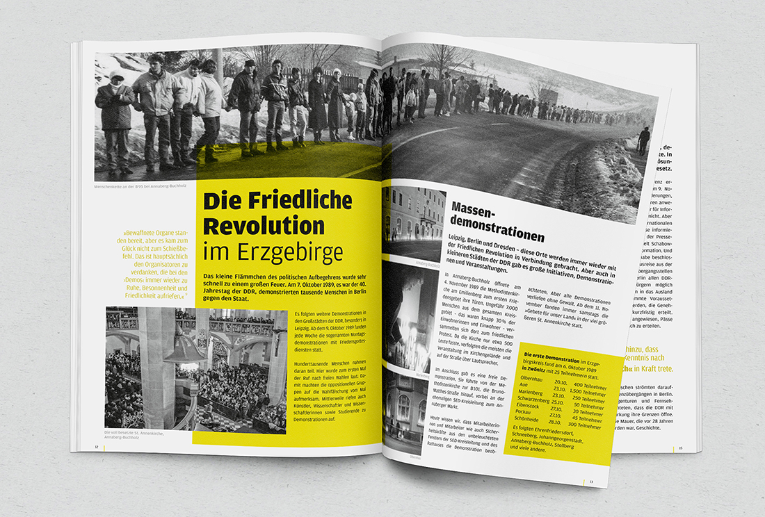 Doppelseite im Heft zur regionalen Wende-Geschichte
