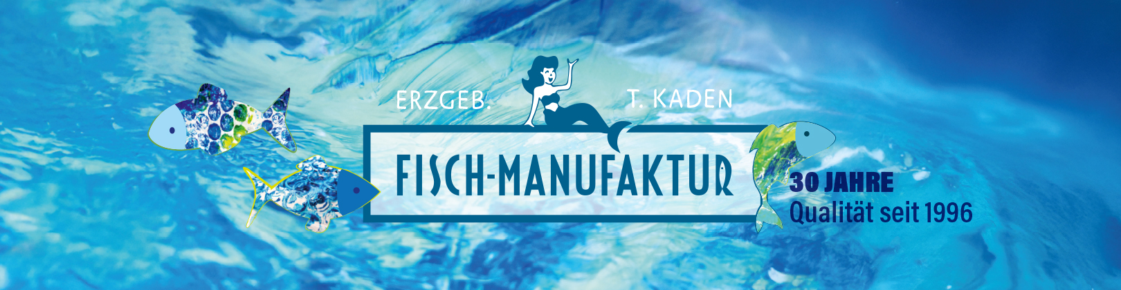 großes Banner für das LAdengeschäft mit dem 30-Jahre Design