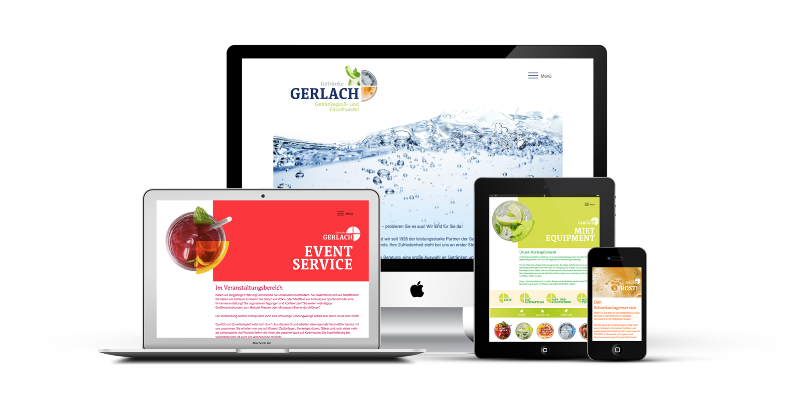 responsives Webdesign für Getränke Gerlach