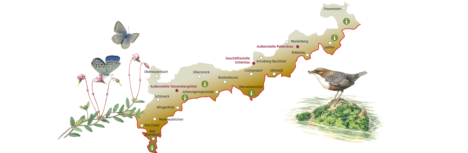 die Karte des Naturpark Erzgebirge/Vogtland